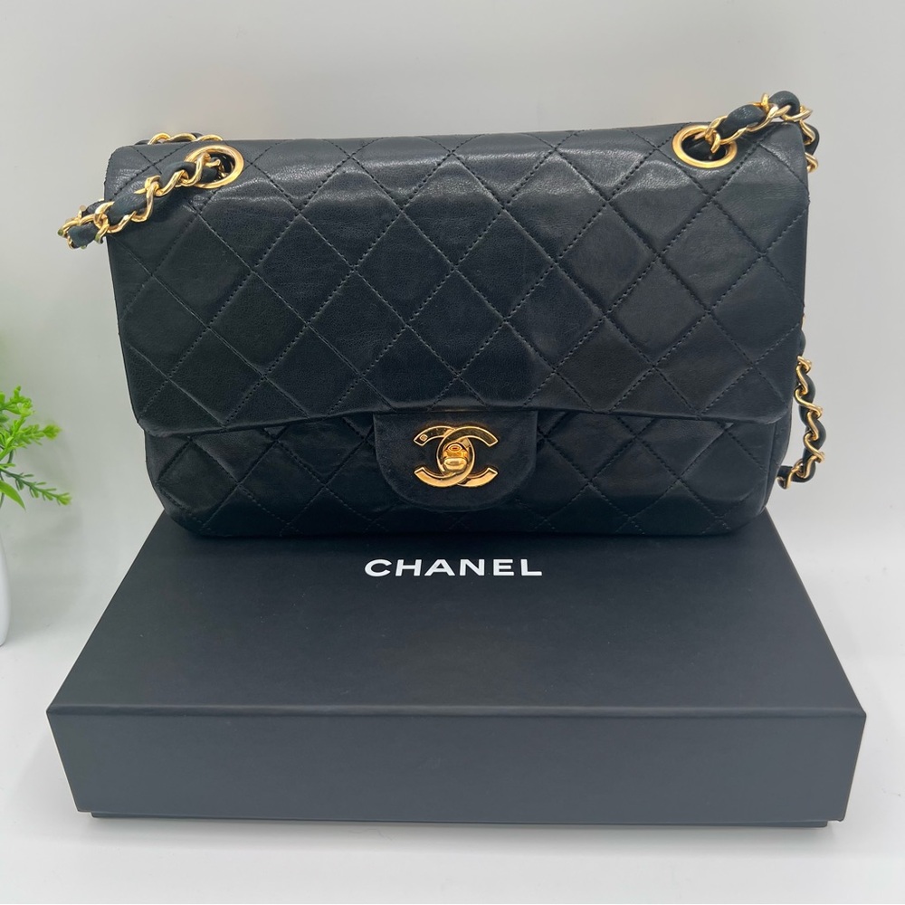 Chanel classic 23 double flap 24kGP hardware lambskin shoulder bag ❤️preloved